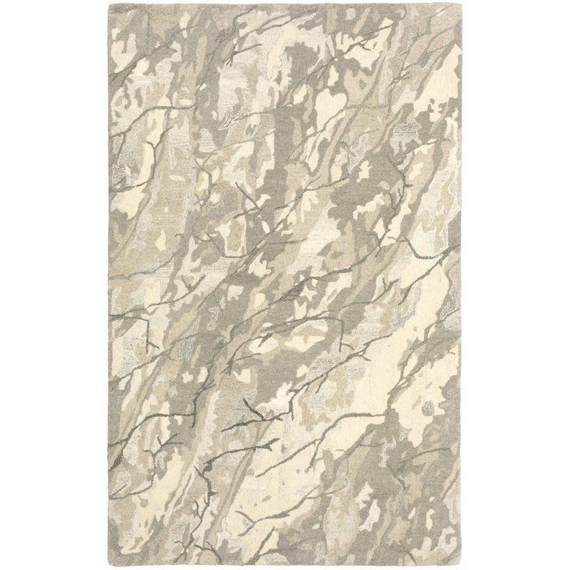 8' X 10' Beige And Ivory Wool Abstract Hand Tufted Area Rug
