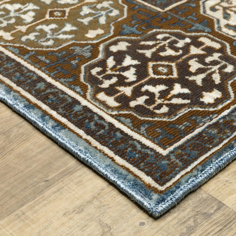 10' X 13' Gray And Blue Medallion Area Rug
