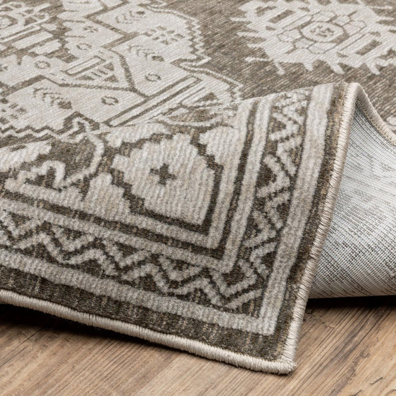 10' X 13' Gray And Light Gray Oriental Area Rug