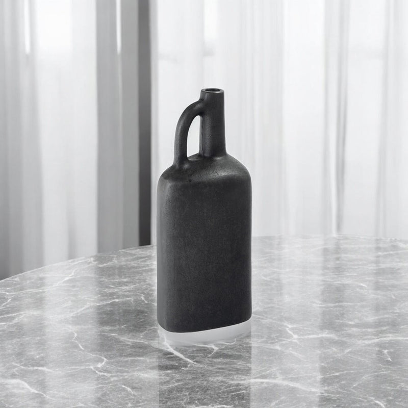 11" Gray Aluminum Jug Table Vase