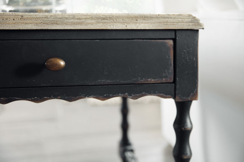 Ciao Bella - Rectangular End Table - Light Brown / Black