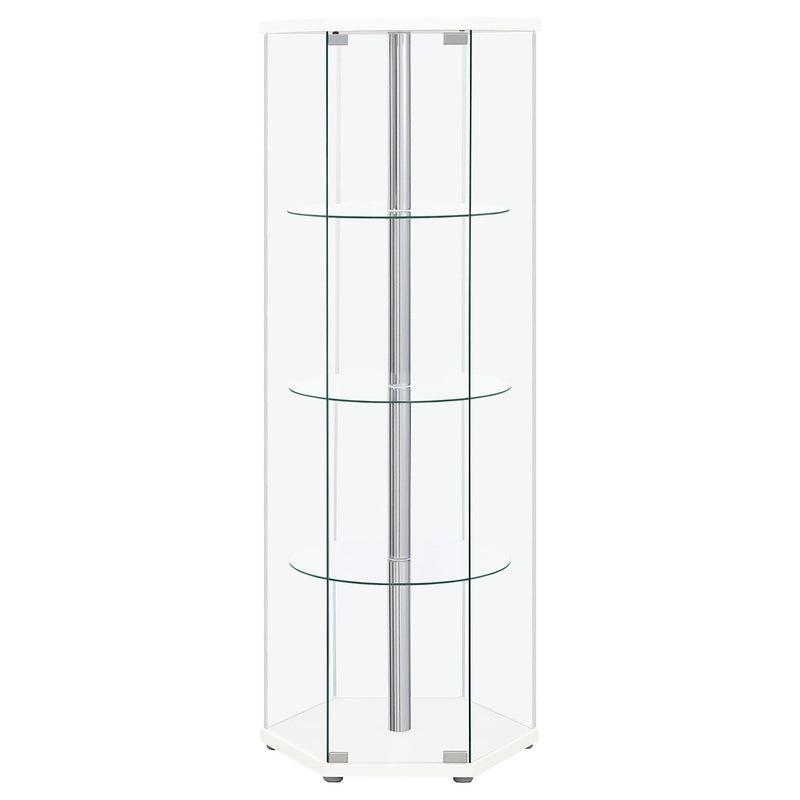 Tenley - 4 Shelf Curio Cabinet With Hexagonal Design