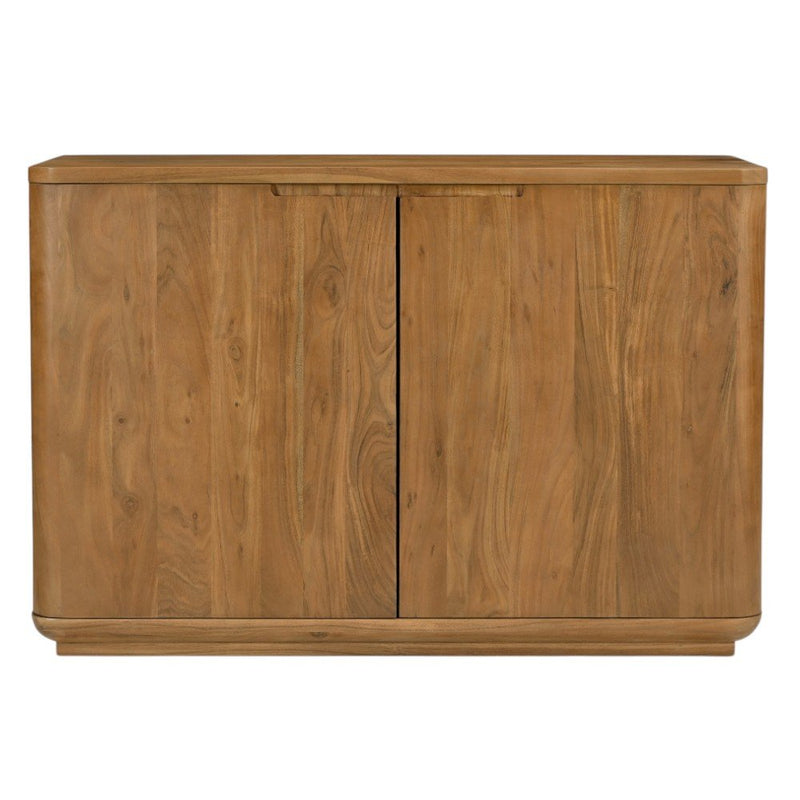 48" Tan Distressed Solid Wood Sideboard With Two Doors