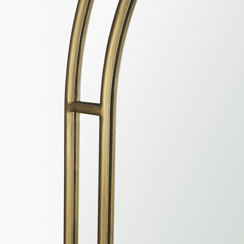 48" Gold Metal Double Arch Framed Accent Mirror