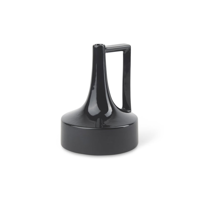8" Black Ceramic Jug Vase
