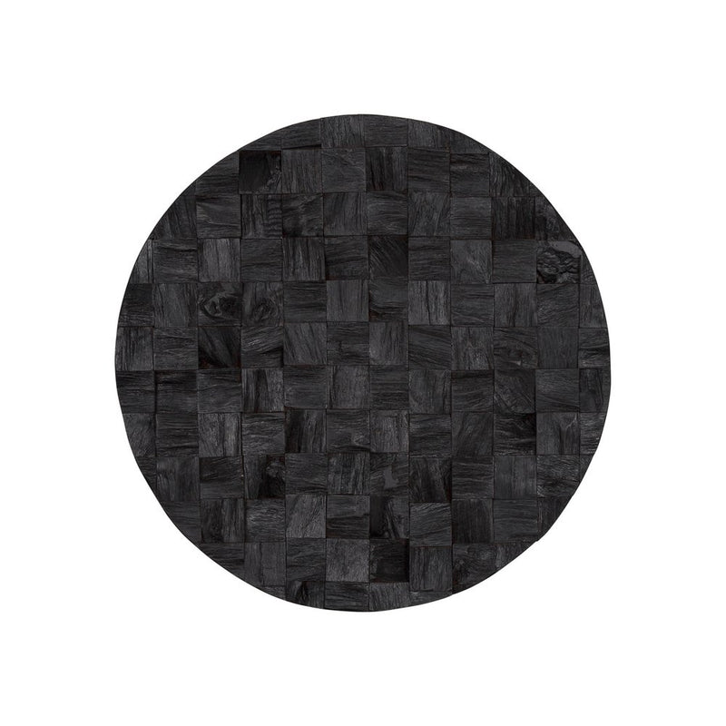 Into the Abyss II 24" X 24" Dark Brown Geometric Wood Circle Hanging Dimensional Sculpture