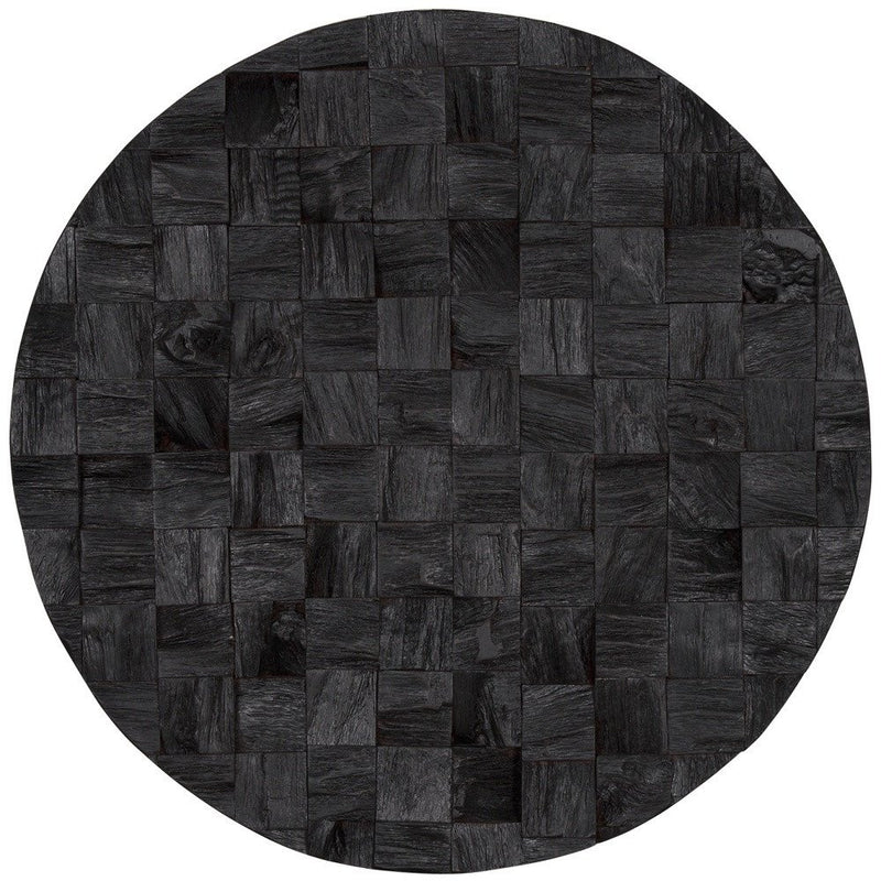 Into the Abyss II 24" X 24" Dark Brown Geometric Wood Circle Hanging Dimensional Sculpture