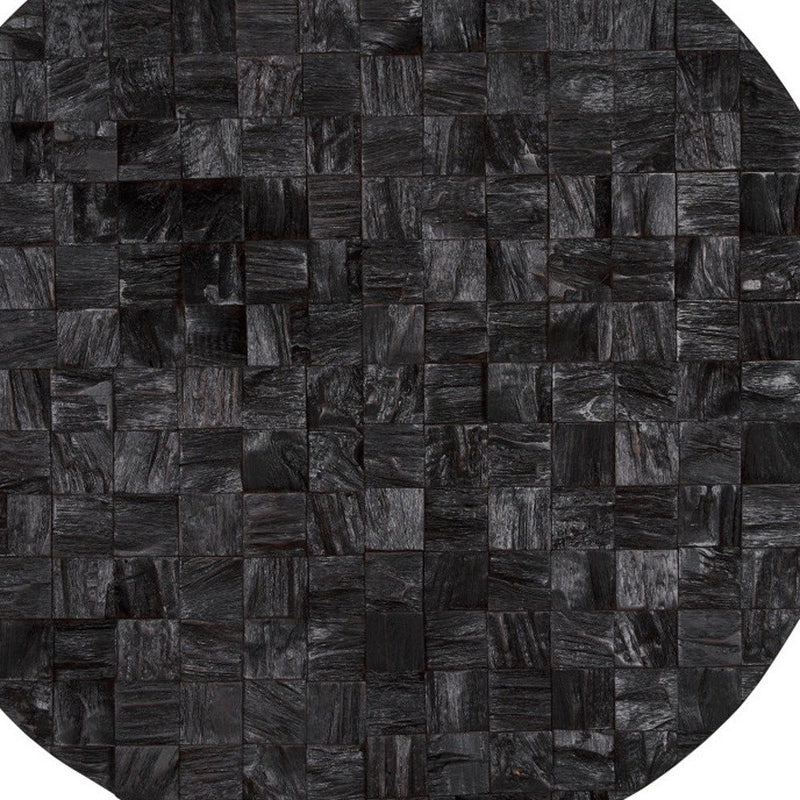 Into the Abyss II 32" X 32" Black Geometric Wood Circle Hanging Dimensional Sculpture