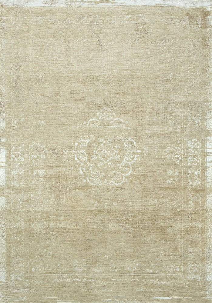 9' X 13' Brown And White Medallion Washable Area Rug With UV Protection