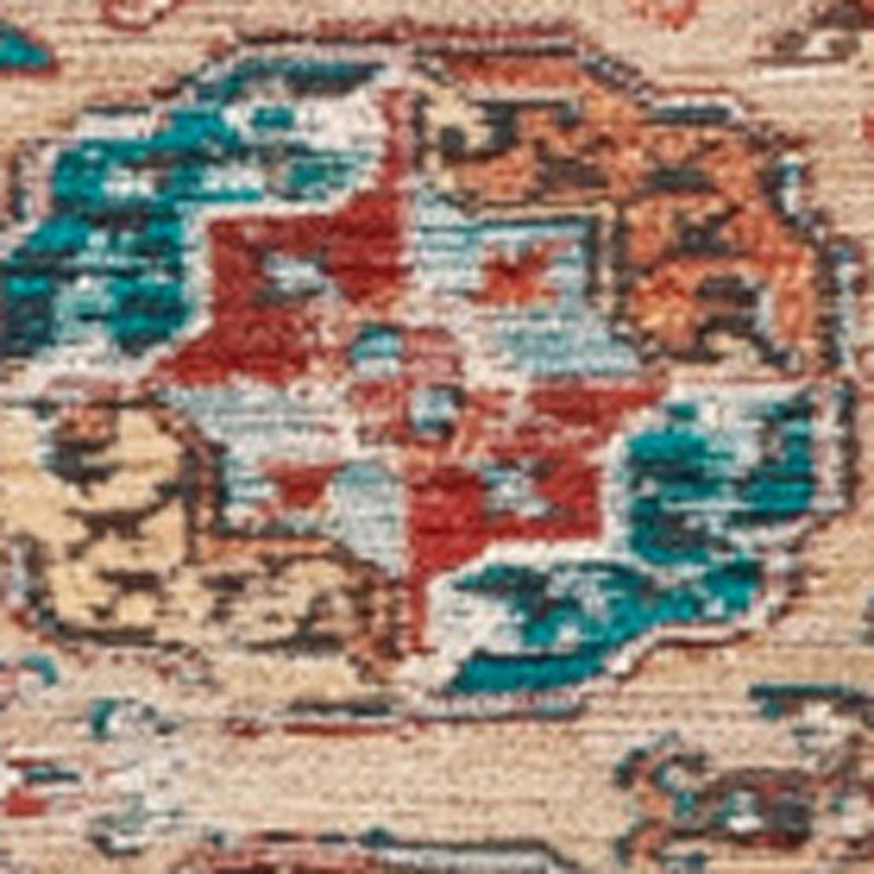 8' X 11' Orange And Red Tribal Washable Area Rug With UV Protection