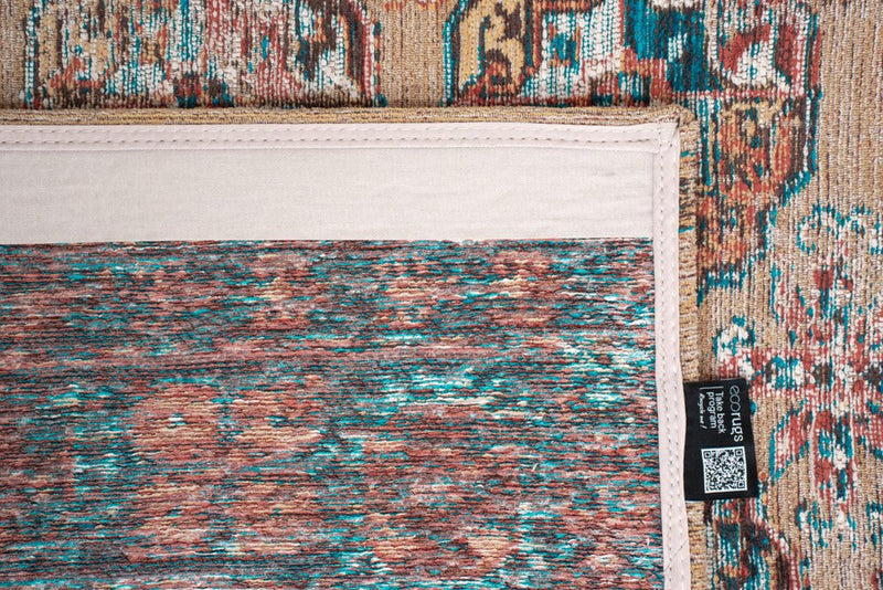 8' X 11' Orange And Red Tribal Washable Area Rug With UV Protection