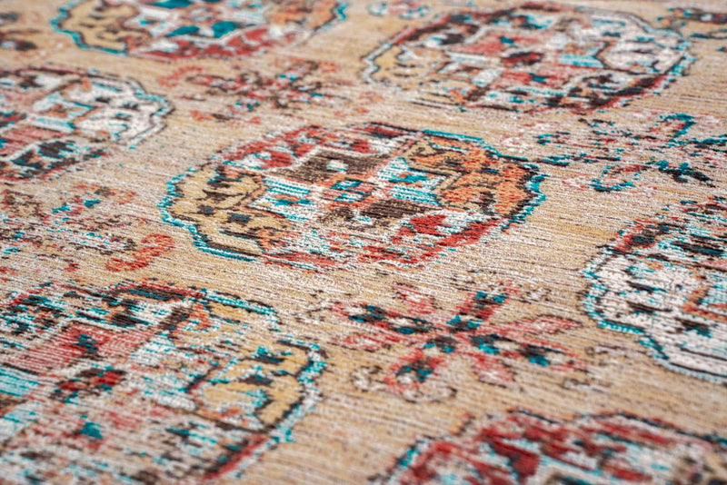 8' X 11' Orange And Red Tribal Washable Area Rug With UV Protection