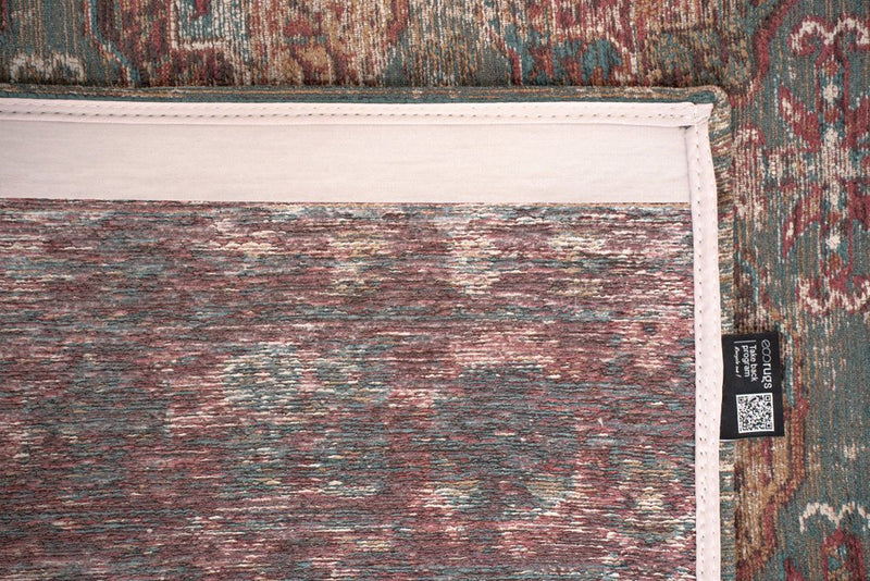 5' X 7' Gray And White Tribal Washable Area Rug With UV Protection