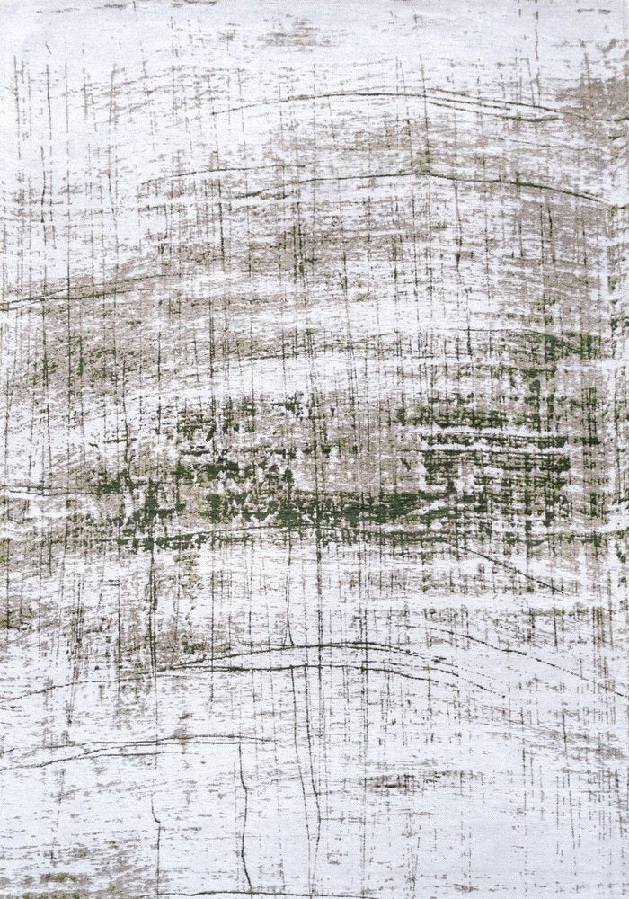 8' X 11' White Gray And Green Abstract Washable Area Rug With UV Protection