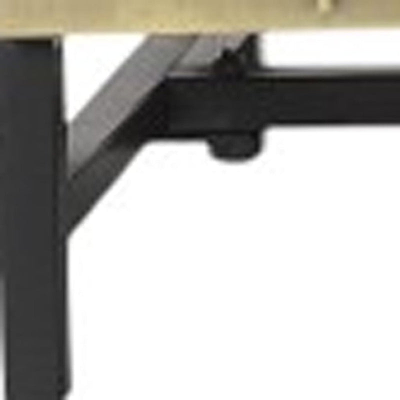 72" Black And Gold Iron Ribbed Texture Sideboard With Four Doors