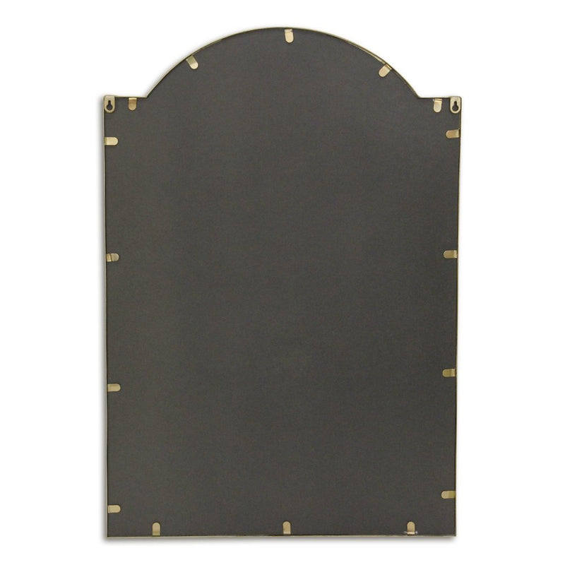 32" X 22" Gold Steel Arch Beaded Framed Accent Mirror