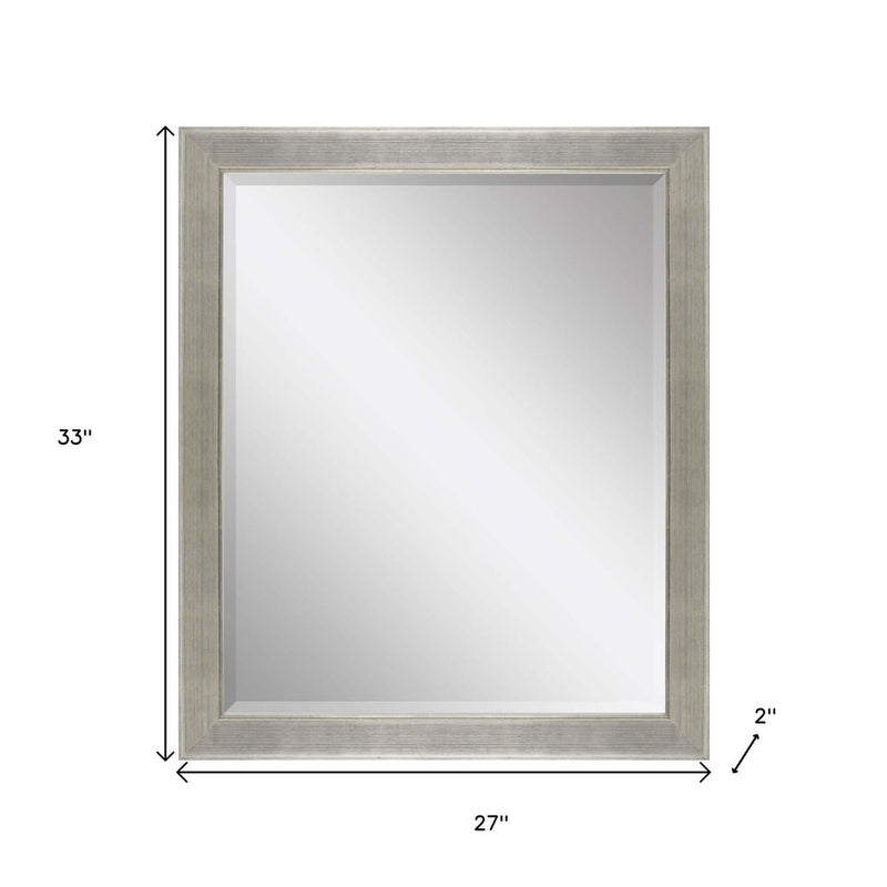 33" Silver Solid Wood Framed Accent Mirror