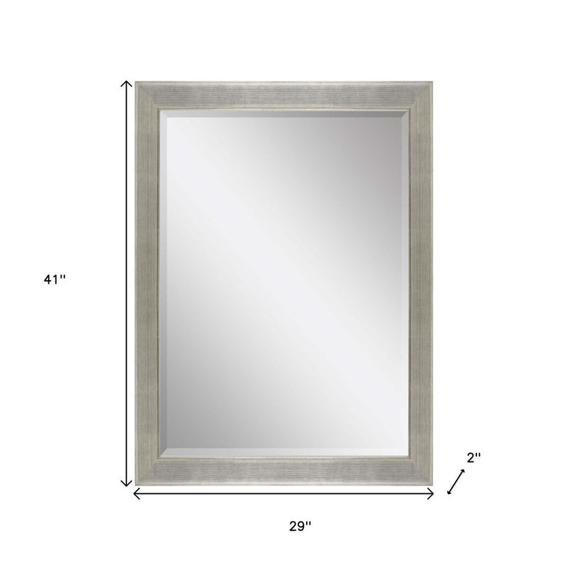 41" Silver Solid Wood Framed Accent Mirror