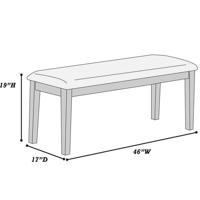 Cushion Padded Seat Dining Room Bench - Walnut