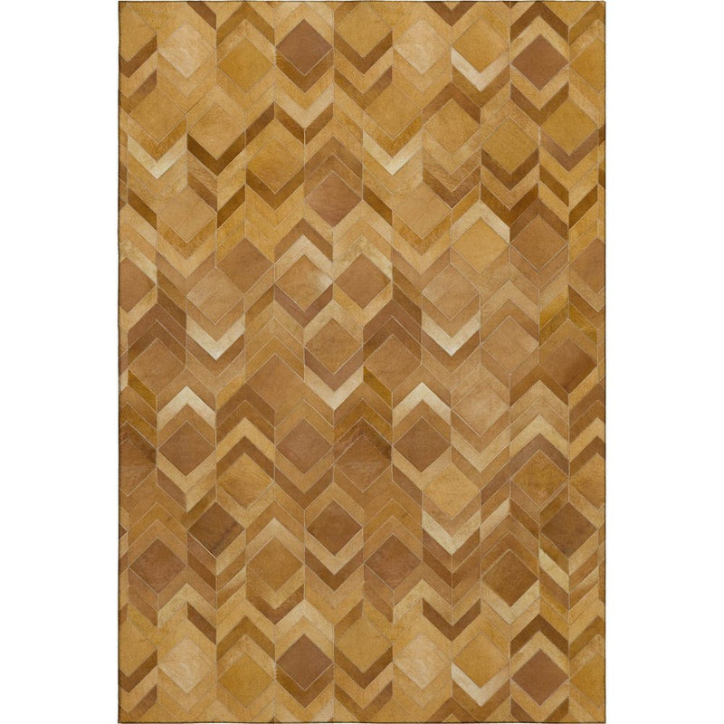 9' X 12' Brown Ivory And Beige Geometric Washable Area Rug With UV Protection