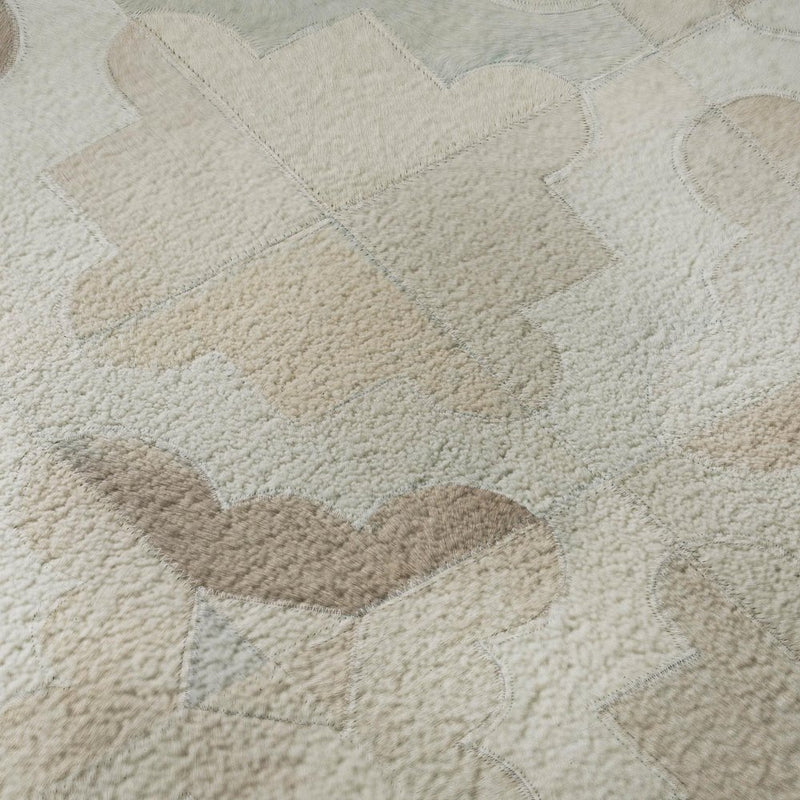 5' X 8' Ivory Beige And Gray Diamond Washable Area Rug With UV Protection