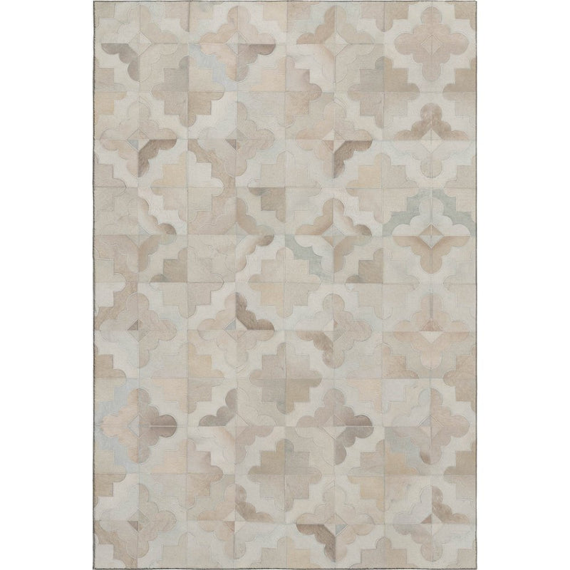 5' X 8' Ivory Beige And Gray Diamond Washable Area Rug With UV Protection