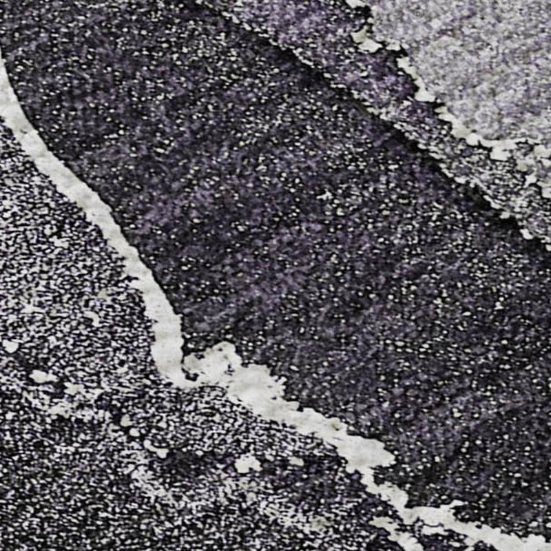 3' X 5' Purple And Charcoal Abstract Washable Area Rug With UV Protection