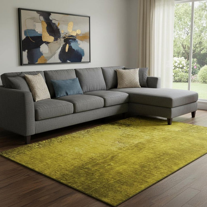 9' X 12' Gold And Gray Abstract Washable Area Rug With UV Protection