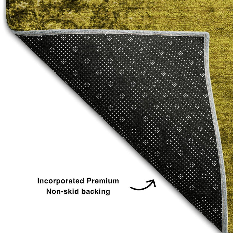 10' X 14' Gold And Gray Abstract Washable Area Rug With UV Protection