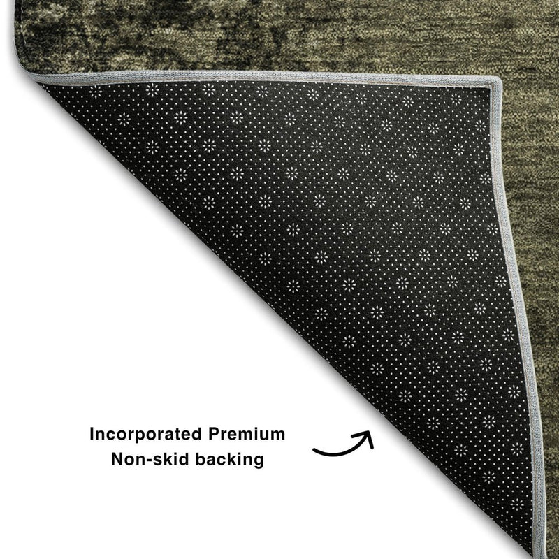 10' X 14' Gray And Silver Abstract Washable Area Rug With UV Protection