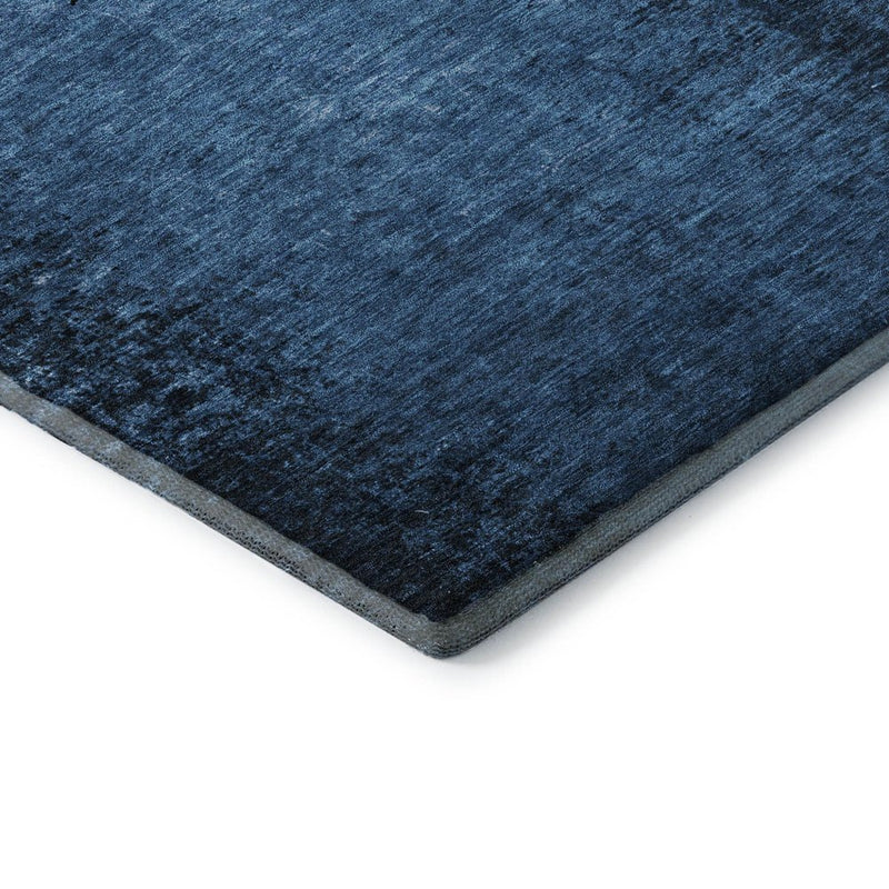 10' X 14' Navy Blue And Gray Abstract Washable Area Rug With UV Protection