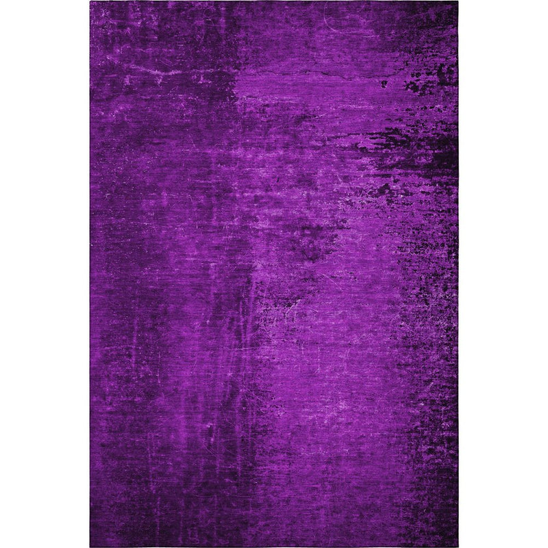 8' X 10' Purple And Gray Abstract Washable Area Rug With UV Protection