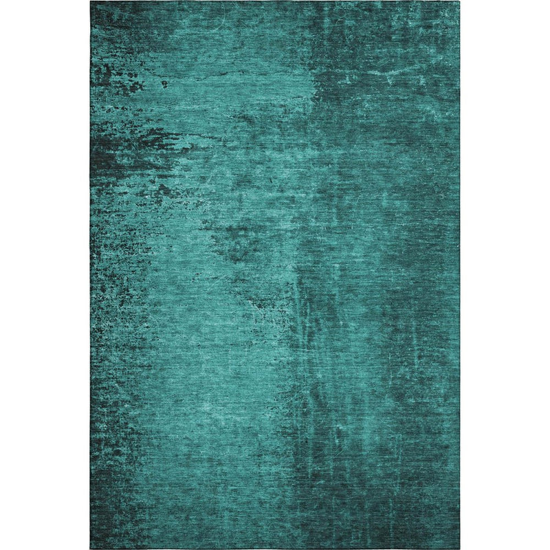 8' X 10' Teal And Gray Abstract Washable Area Rug With UV Protection