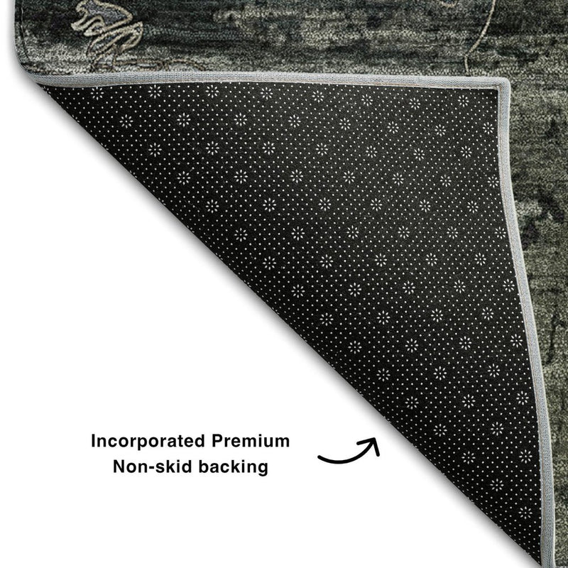 9' X 12' Gray And Taupe Abstract Washable Area Rug With UV Protection