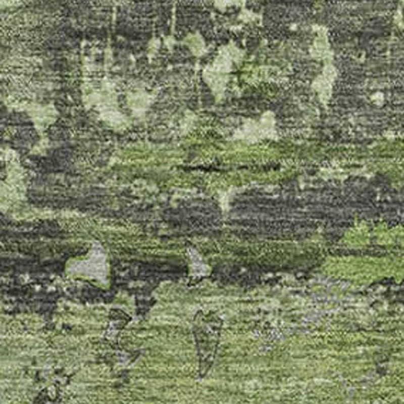 5' X 8' Green And Gray Abstract Washable Area Rug With UV Protection
