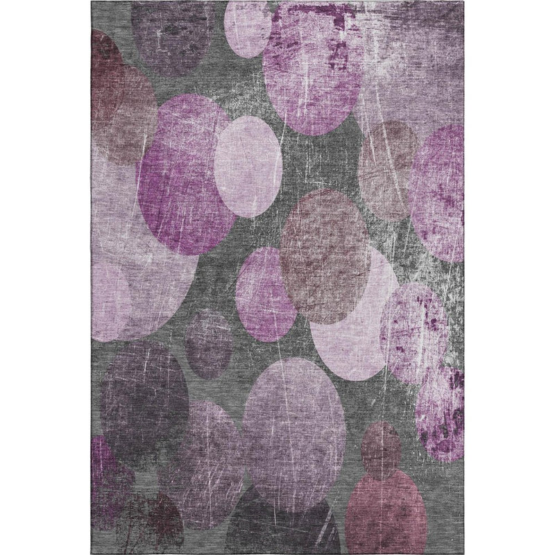 8' X 10' Cabernet And Ivory Abstract Washable Area Rug With UV Protection