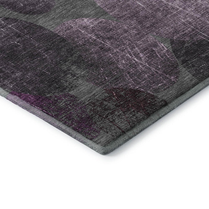 8' X 10' Cabernet And Ivory Abstract Washable Area Rug With UV Protection