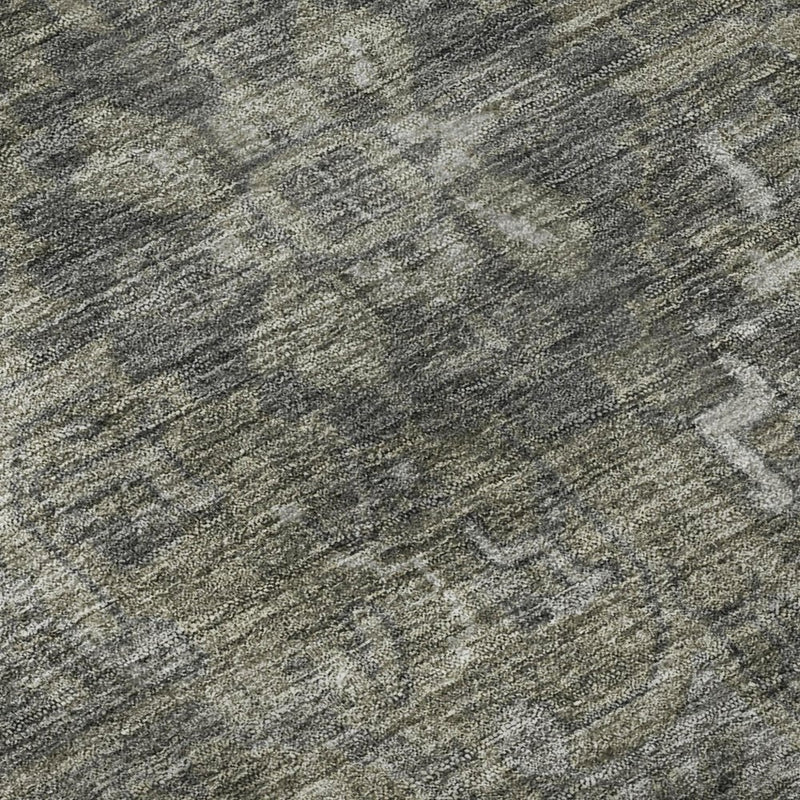 3' X 5' Coffee And Gray Medallion Distressed Washable Area Rug With UV Protection