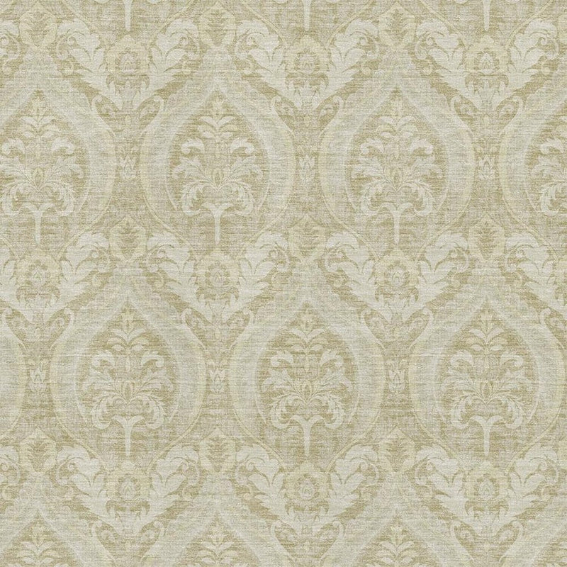5' X 8' Beige And Ivory Floral Washable Area Rug With UV Protection