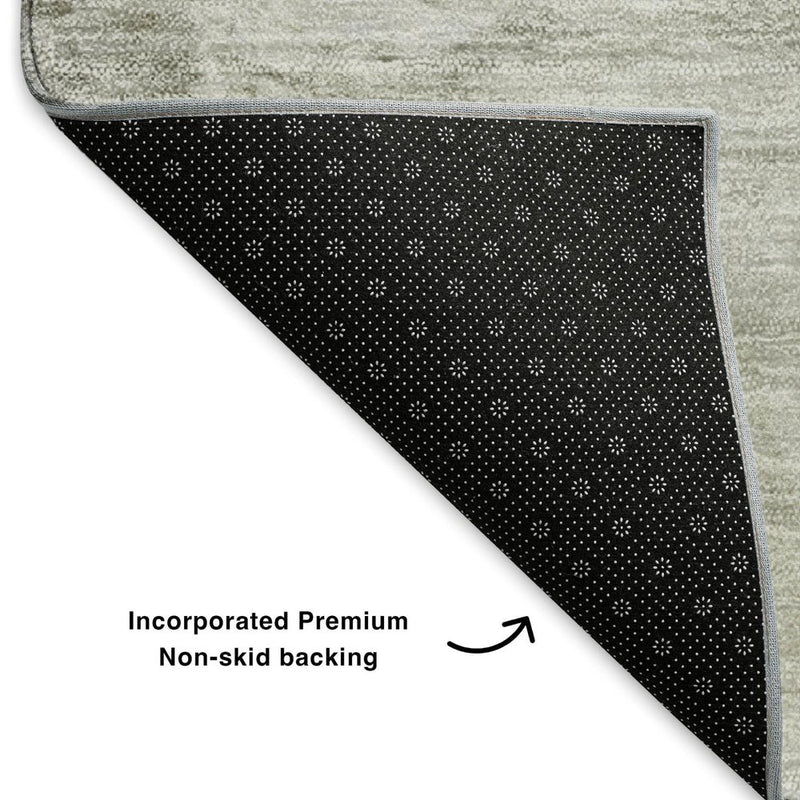 8' X 10' Taupe And Ivory Abstract Washable Area Rug With UV Protection