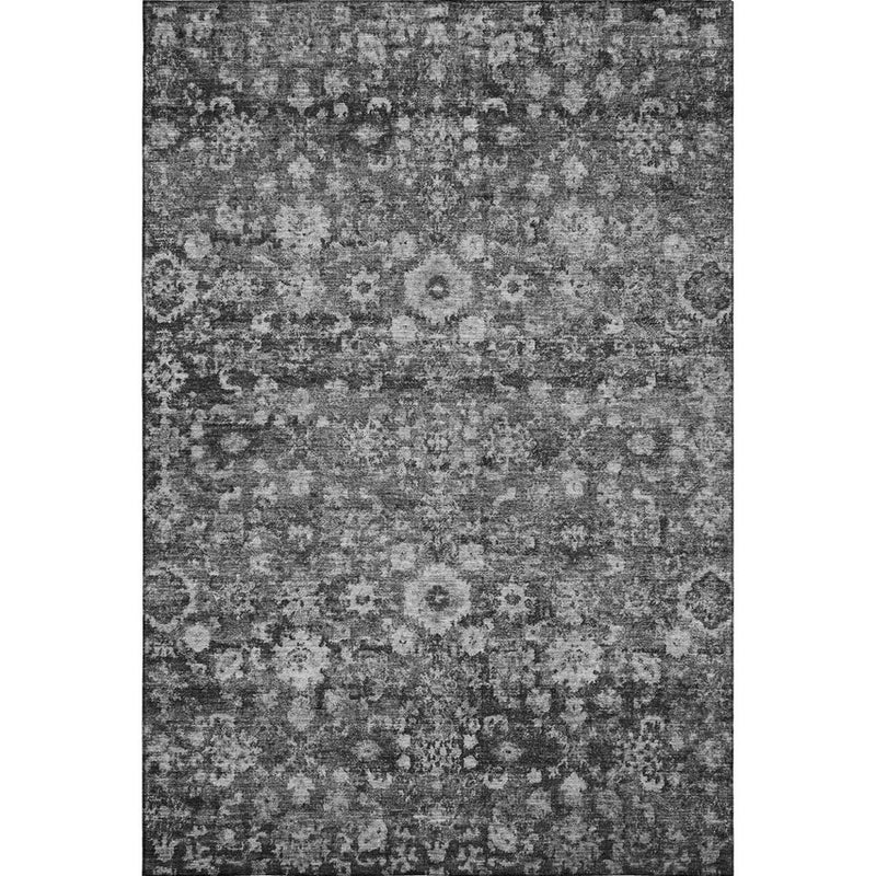 10' X 14' Gray And Ivory Oriental Washable Area Rug With UV Protection