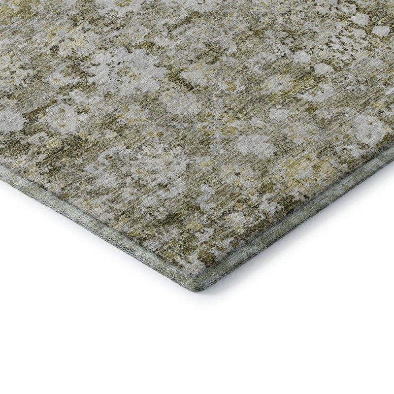 8' X 10' Taupe Ivory And Gold Oriental Washable Area Rug With UV Protection