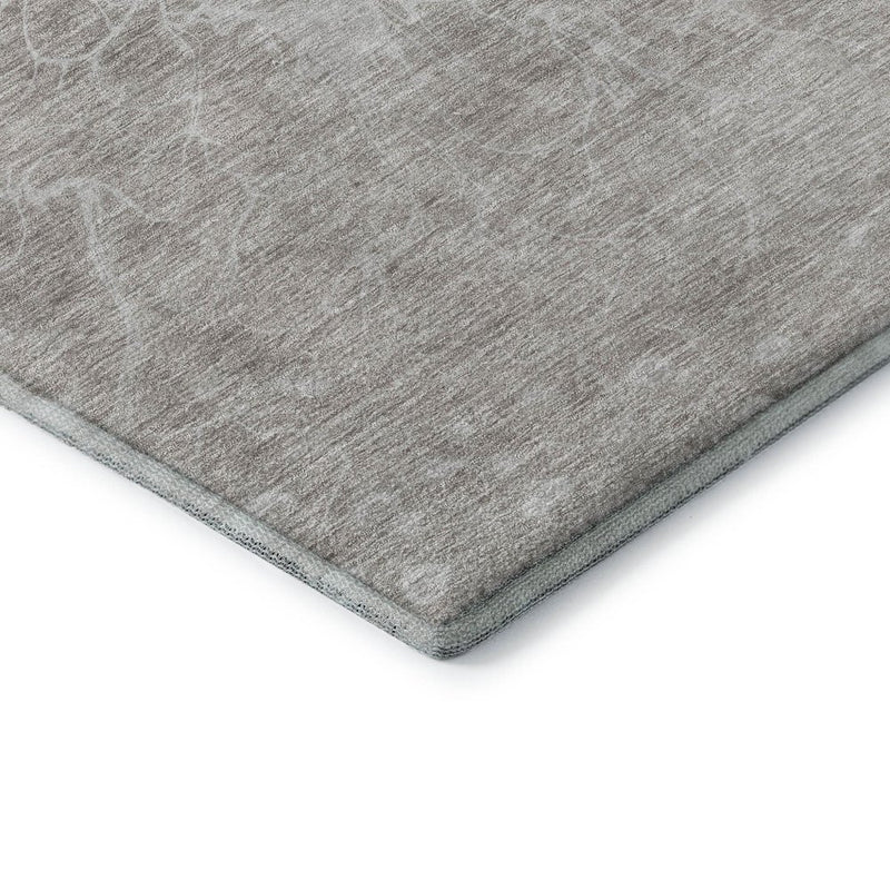 5' X 8' Taupe And Ivory Abstract Washable Area Rug With UV Protection