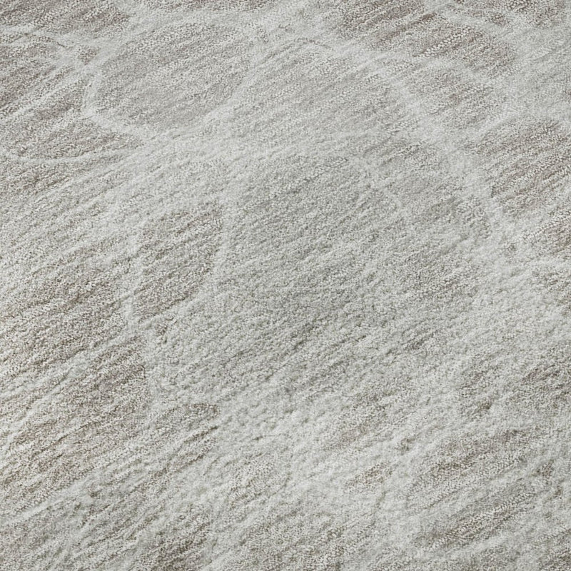 5' X 8' Taupe And Ivory Abstract Washable Area Rug With UV Protection