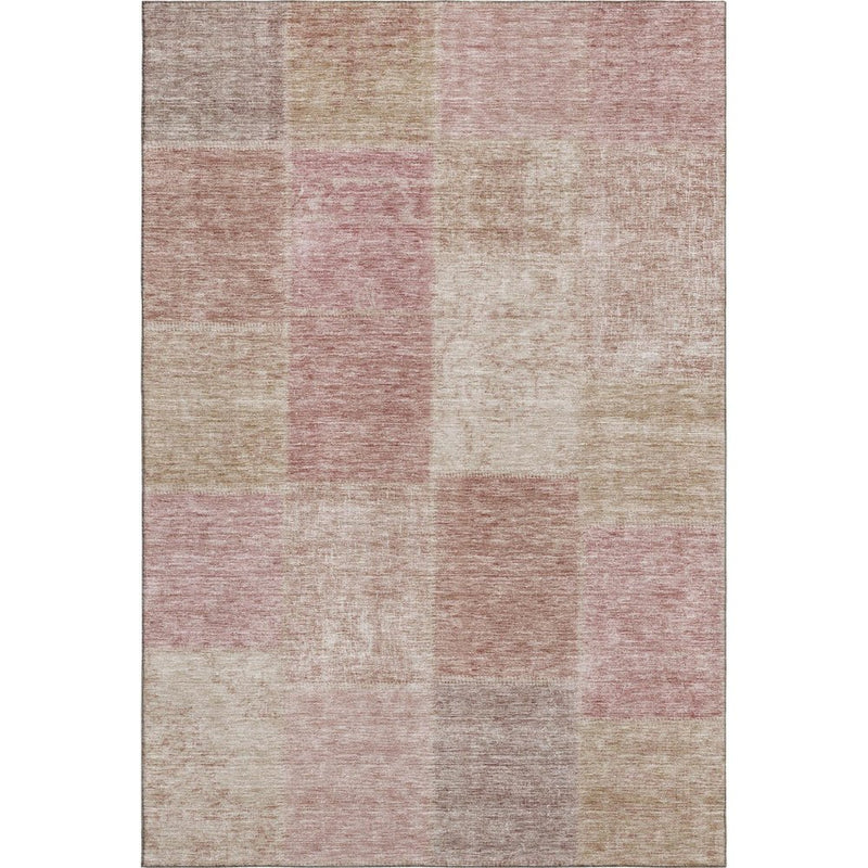 5' X 8' Blush And Beige Patchwork Washable Area Rug With UV Protection