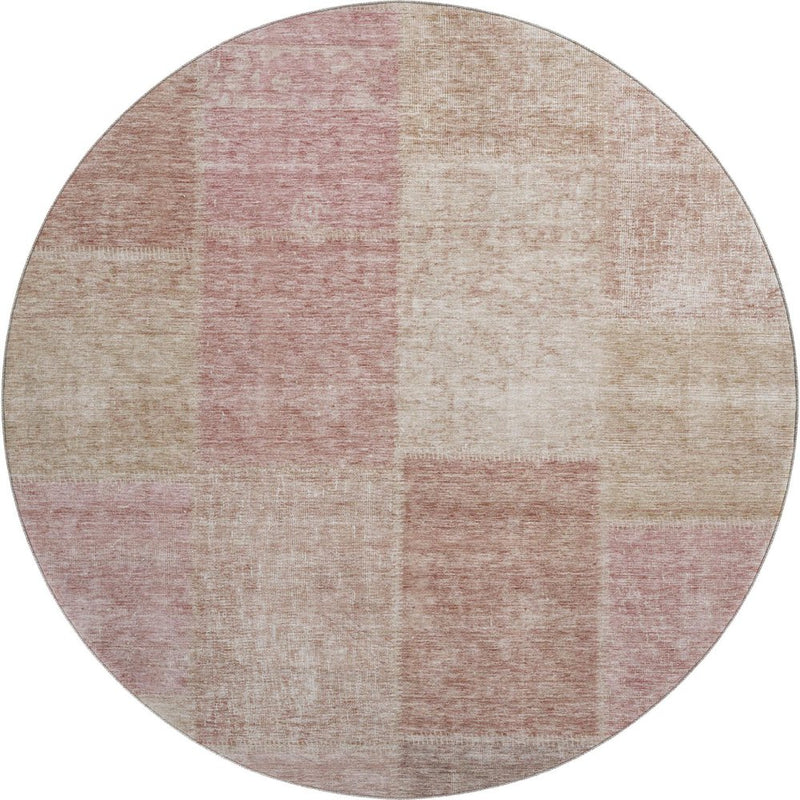 5' X 8' Blush And Beige Patchwork Washable Area Rug With UV Protection