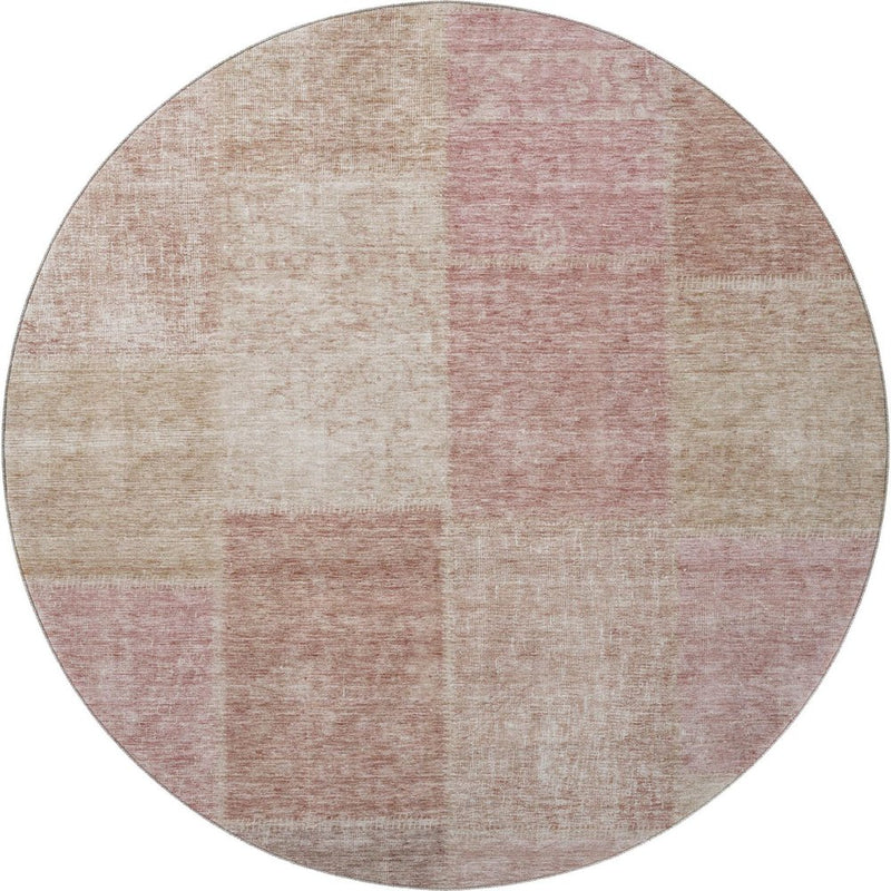 5' X 8' Blush And Beige Patchwork Washable Area Rug With UV Protection
