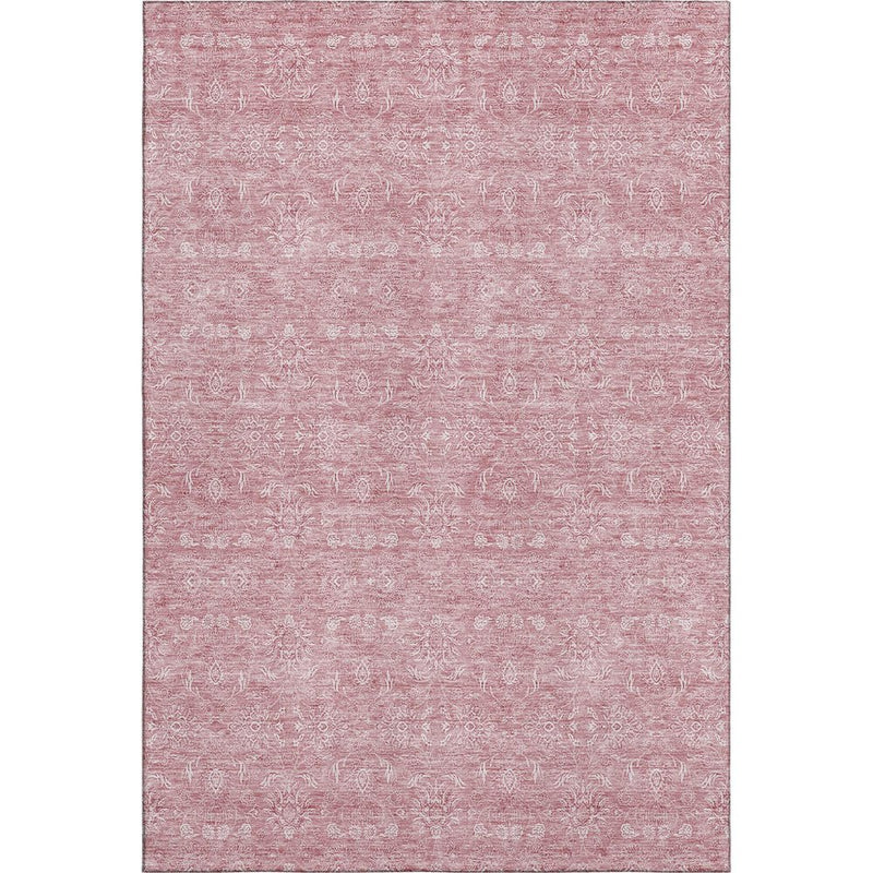 5' X 8' Blush And Ivory Floral Washable Area Rug With UV Protection