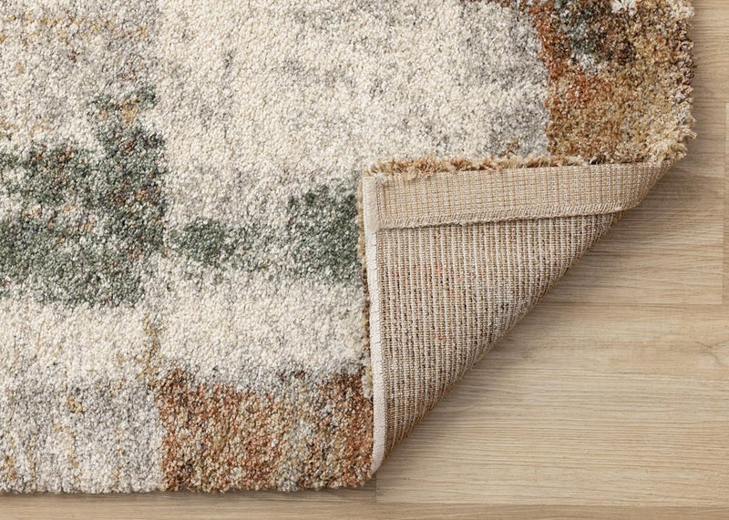 5' X 8' Beige And Brown Abstract Area Rug
