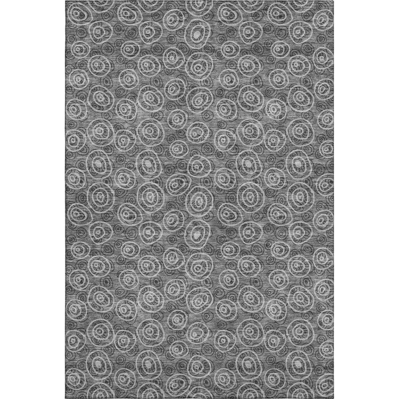 10' X 14' Gray And Silver Polka Dot Washable Area Rug With UV Protection